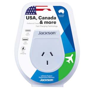 Outbound Slim USB-A & C Travel Adaptor - USA