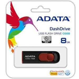 Data Storage: Adata C008 8gb USB 2.0 Pen Drive