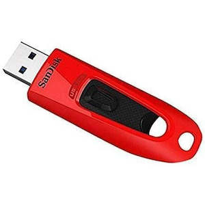 Data Storage: Sandisk Ultra Usb 3.0 Drive 64Gb Red