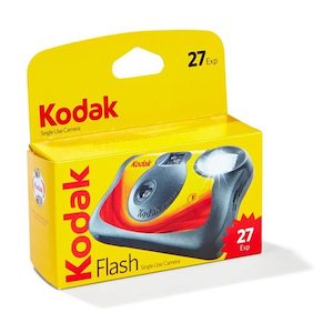 Film And Disposables: Kodak 35mm One-Time-Use Disposable Camera (ISO-800) with Flash - 27 Exposures