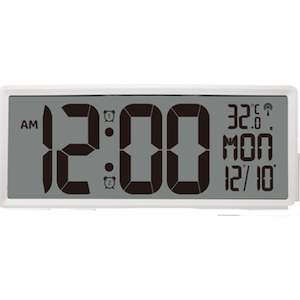 TESA Large Digital LCD Wall Clock with Indoor Temp and Date