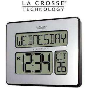 Weather Stations: La Crosse Digital Wall Clock with Day Display