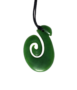 Jade Matt Hook Pendant 42mm