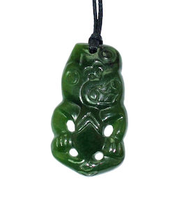 Jade Tiki Pendant 30mm