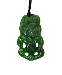 Jade Tiki Pendant 40mm