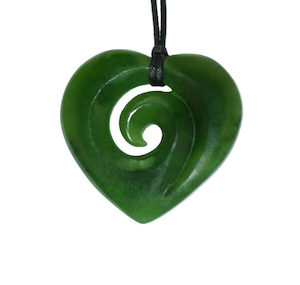 Jade Heart Pendant 33mm