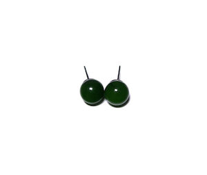 Jade Bead Stud Earrings 5mm