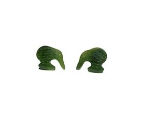 Jade Kiwi Stud Earrings 11mm