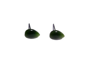 Jade Pear Drop Studs 9mm