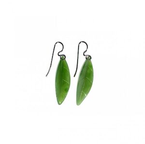 Jade Leaf Earrings 35mm