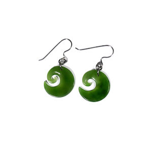 Jade Koru Earrings 20mm