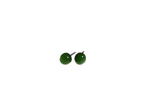 Jade Round Stud Earrings 5mm