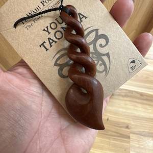 Wood Carved Necklace: Your Taonga Wood Carving Double Twist Necklace