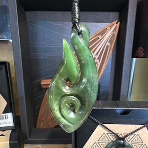 Pounamu: Te Wahi Pounamu Hook with Koru