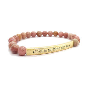 Rhodonite Gemstone Bracelet – Aroha to the moon and back