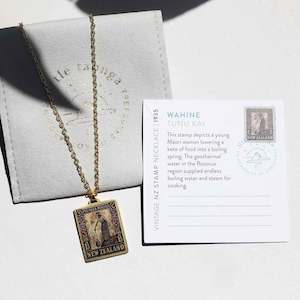 Little Taonga: Wahine Tunu Kai– 1935 Pictorial Stamp Necklace