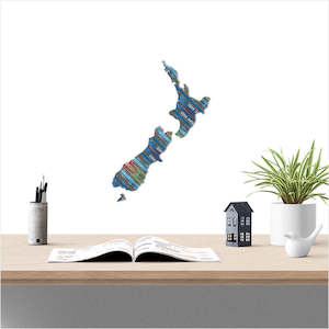 Nz Artist Collections: NZ Map Wall Art - Aged Timber