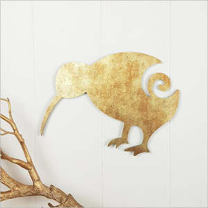 Staff Picks: Kiwi Bird Wall Art - Gold Texture