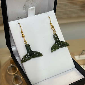 Fathers Day Gifts: Greenstone Whale Fluke Earrings