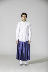 Fashion design: Pleated Skirt Blue