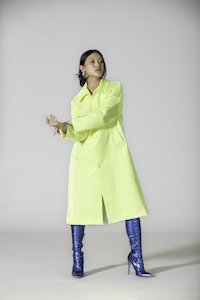 Fashion design: Panel Swing Coat Neon