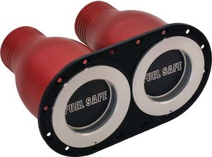 FUEL SAFE RED HEAD DRY BREAK RECEIVER, DUAL 100MM CENTRES