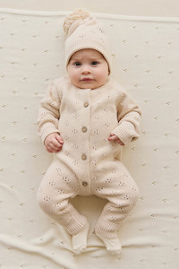 Knitwear: Alette Onepiece - Light Oatmeal Marle