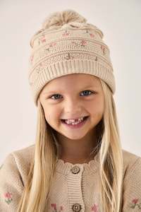 Delilah Knitted Hat - Delilah Jacquard Oatmeal Marle