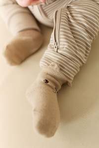 Socks Tights: George Bear Ankle Sock - Vintage Taupe