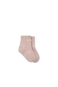 Socks Tights: Harlow Sock - Petite Heart Rose