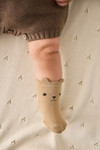 Socks Tights: George Bear Ankle Sock - Bronzed Marle