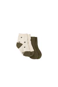 2PK Sock - Twinkle Toes Deep Olive/Deep Olive