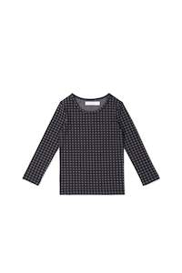 Organic Cotton Long Sleeve Top - Gingham Night