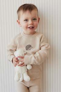 Tops: Ethan Jumper - Oatmeal Marle Hedgehog