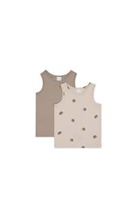 Tops: Organic Cotton 2PK Tank Top - Mouse/Henry Hedgehog Shell