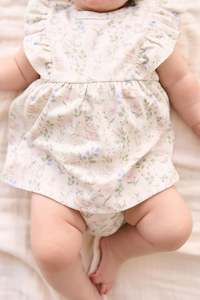 Playsuits Rompers: Organic Cotton Elianna Playsuit - Moons Garden Lavender