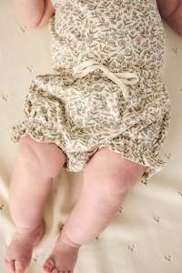 Organic Cotton Frill Bloomer - Ariella Eggnog