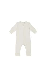 Pima Cotton Frankie Zip Onepiece - Milk