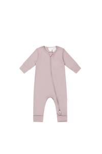 Pima Cotton Frankie Zip Onepiece - Powder Pink