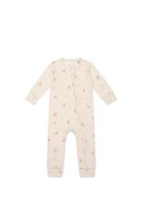 Organic Cotton Reese Zip Onepiece - Fable Deer Cloud