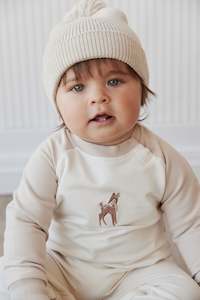 Organic Cotton Tao Sweatshirt Onepiece - Fable Deer Cloud