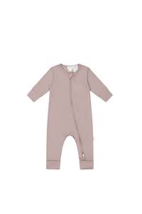 Pima Cotton Frankie Zip Onepiece - Softest Mauve