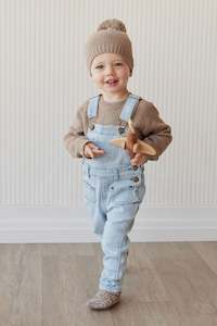 Overalls: Arlo Twill Overall - Washed Denim