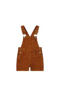 Overalls: Casey Cord Short Overall - Cinnamon