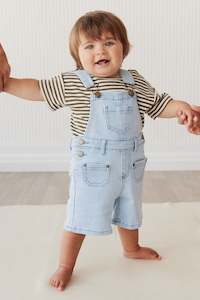 Chase Twill Short Overall - Washed Denim