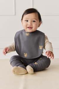 Organic Cotton Bib - Bobbie Bears Black Oyster