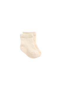 Bow Pointelle Ankle Socks - Macadamia