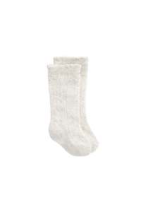 Emily Pointelle Knee High Sock - Light Oatmeal Marle