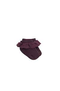 Frill Ankle Sock - Fig