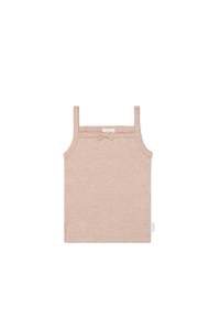 Organic Cotton Modal Singlet - Dusky Rose Marle